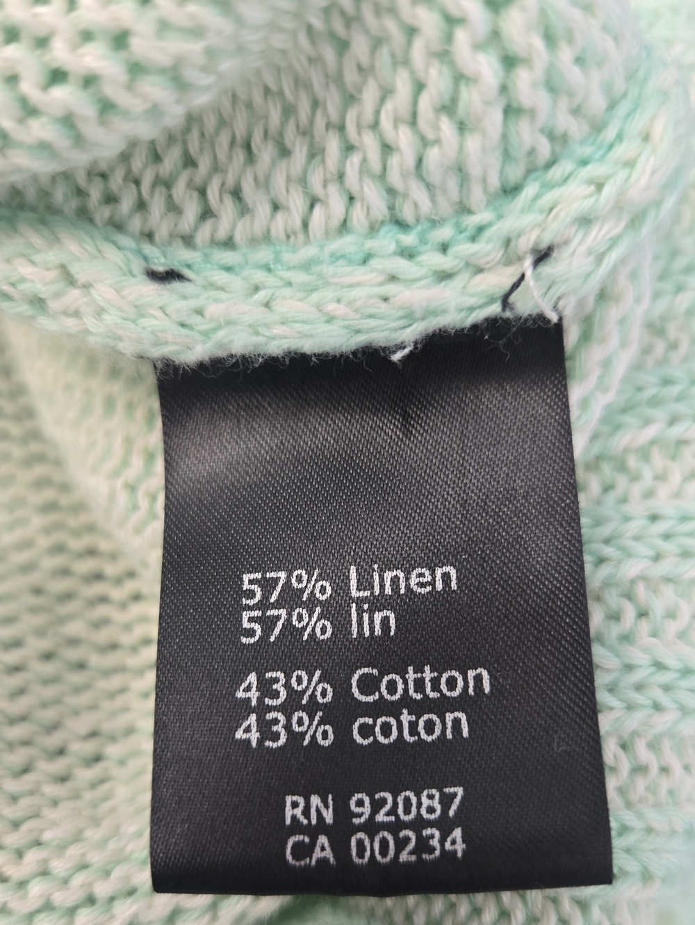 SAKS FIFTH AVENUE Mint Crewneck Linen Blend Sweater Sz Large - Picture 11 of 11